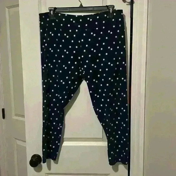 Time and Tru Pants - Time and Tru XXL leggings Patriotic 4th of July Navy w white stars
